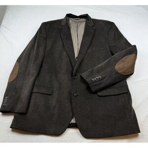 Chaps Brown Corduroy Blazer Elbow Patch Sport Coat Jacket Men's Size 48L